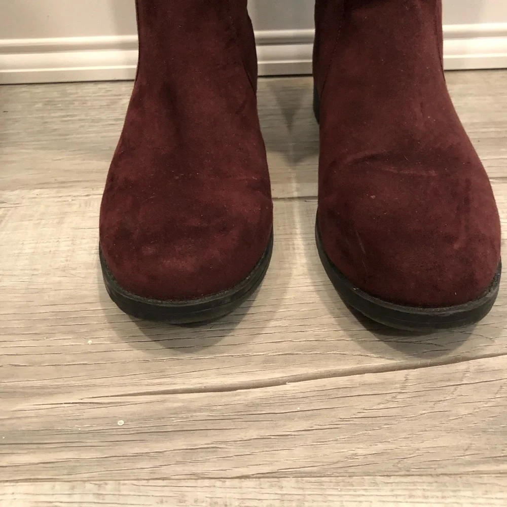 Unisa Maroon Over the Knee Boots